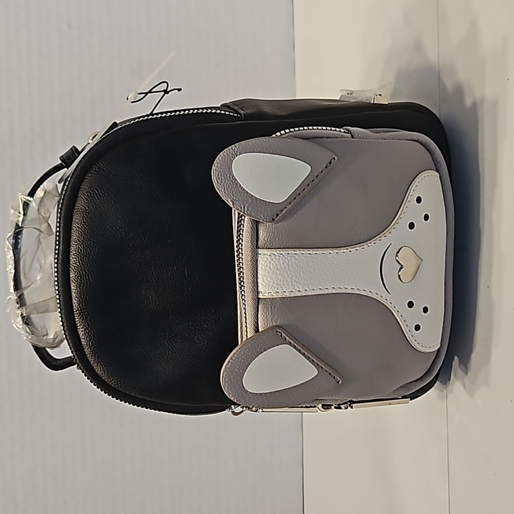 Betsey Johnson gray and black Pug Mini Backpack